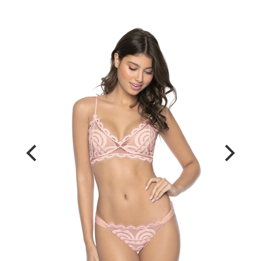 PilyQ PQ Swim Pink Sands Bikini Set NWT Lace